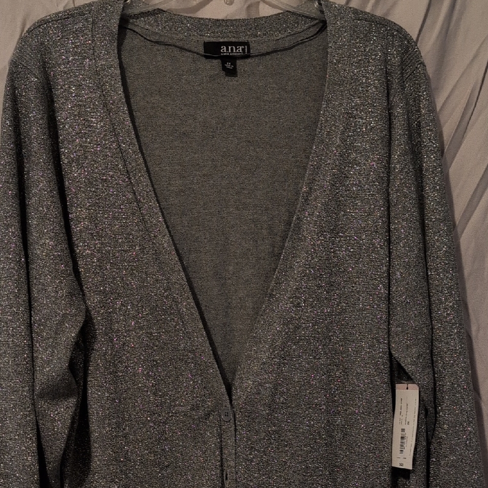 a.n.a Women's Sparkling Gray Cardigan